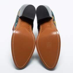 Pre Owned Chloe Multicolor Tweed Chelsea Ankle Length Boots Size 38