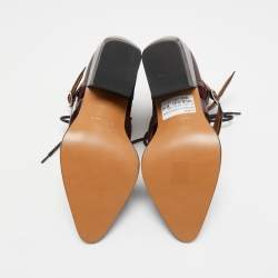 Pre Owned Chloe Burgundy Leather and Suede Rylee Ankle Boots Size 36.5