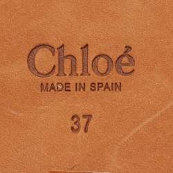 Pre Owned Chloe Brown Leather Espadrille Sandals Size 37