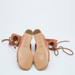 Chloe Brown Suede Caged Tie Up Ghillie Wedge Sandals Size 36