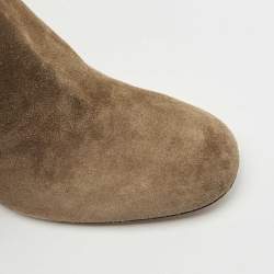 Chloe Brown Suede Tassel Tie Ankle Booties Size 38