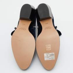 Pre Owned Chloe Navy Blue Studded Velvet Susanna Boots Size 38.5