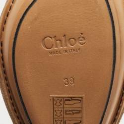 Pre Owned Chloe Tan Leather Slingback Pumps Size 39