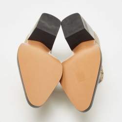 Pre Owned Chloe Yellow/Black Embossed Snakeskin Rylee Ankle Boots Size 38.5