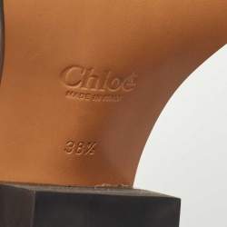 Pre Owned Chloe Yellow/Black Embossed Snakeskin Rylee Ankle Boots Size 38.5