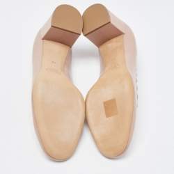 Pre Owned Chloe Dusty Pink Leather Scalloped Block Heel Pumps Size 40