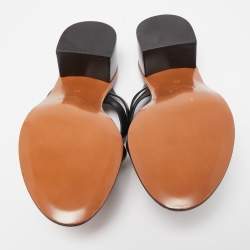 Chloé Black Leather  Rony Slides Block Heel Sandals Size 38