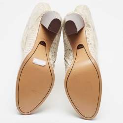 Pre Owned Chloé Two Tone Python Leather Adelie Mid Calf Boots Size 41.5