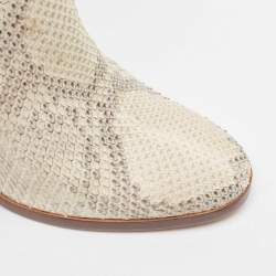 Pre Owned Chloé Two Tone Python Leather Adelie Mid Calf Boots Size 41.5