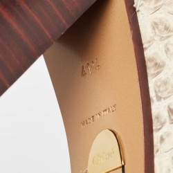 Pre Owned Chloé Two Tone Python Leather Adelie Mid Calf Boots Size 41.5