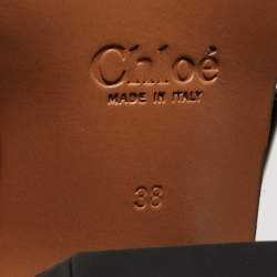 Pre Owned Chloe Brown Croc Leather Embossed Rylee Pointed Toe Boots 38