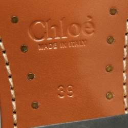 Pre Owned Chloe Black Leather, Suede and Fur Trim Mid Calf Boots Size 39