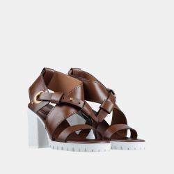 Chloe Leather Ankle Strap Sandals 37