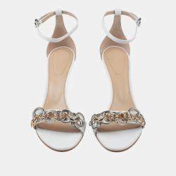 Pre Owned Chloe Leather Embellished Open Toe Ankle Strap Sandals 39