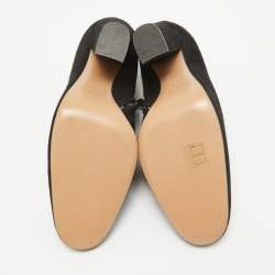 Pre Owned حذاء بوت كلوي سويدي أسود برباط مقاس 39.5