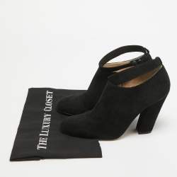 Pre Owned حذاء بوت كلوي سويدي أسود برباط مقاس 39.5