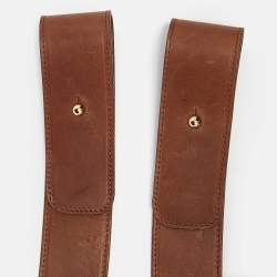 Chloe Brown Leather and Elastic Band Waist Belt