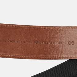 Chloe Brown Leather and Elastic Band Waist Belt