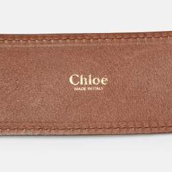 Chloe Brown Leather and Elastic Band Waist Belt