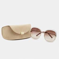 Pre Owned Chloe Brown/Gold Gradient CE126S Frame Oversized Sunglasses
