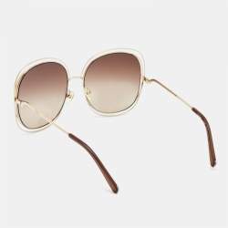 Pre Owned Chloe Brown/Gold Gradient CE126S Frame Oversized Sunglasses