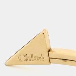 Chloe Gold Tone Metal Open Cuff Bracelet