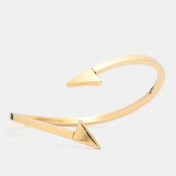 Chloe Gold Tone Metal Open Cuff Bracelet
