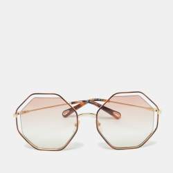 Chloe Gold Tone/Pink Gradient CE132S Poppy Octagonal Sunglasses