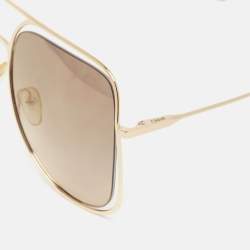 Chloe Gold Tone Gradient CE130S Poppy Oversized Sunglasses