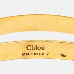 Pre Owned Chloe Gold  Tone Pink/Yellow Fringe Bracelet S/M