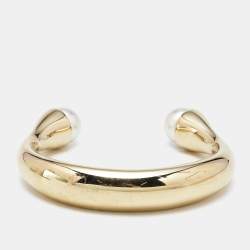 Chloé Faux Pearl Gold Tone Bracelet M 