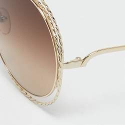 Chloe Brown/Gold Gradient CE114St Carlina Frame Round Sunglasses