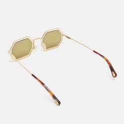 Pre Owned Chloe Brown/Gold CE146S Tally Geometric Sunglasses