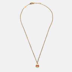 Chloé Bag Enamel Gold Tone Necklace