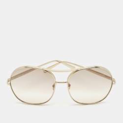 Chloe Gold Tone/Beige Gradient CE128S Nola Oversized Sunglasses