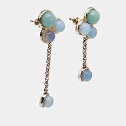 Chloé Moonstone Amazonite Gold Tone Drop Earring