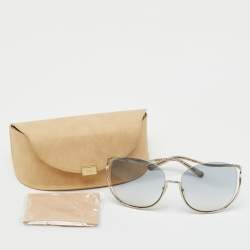 Pre Owned Chloe Silver Tone/Grey Gradient CE125S Milla Oversized Sunglasses