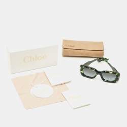 Pre Owned Chloé Green Gradient CH0188S Gayia Square Sunglasses