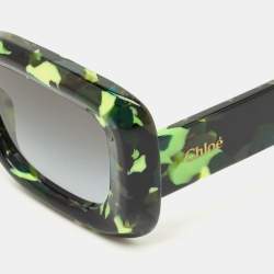 Pre Owned Chloé Green Gradient CH0188S Gayia Square Sunglasses