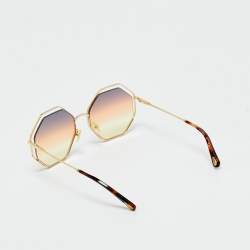 Pre Owned Chloe Brown/Gold Gradient CE132S Poppy Geometric Sunglasses