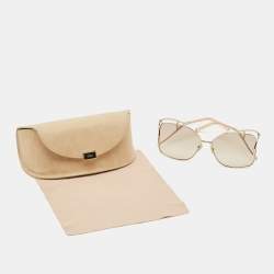 Pre Owned Chloé Gold Gradient CE135S Jackson Oversized Sunglasses