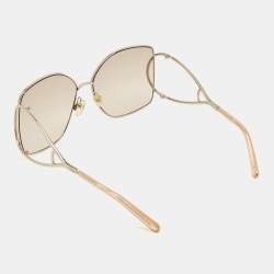 Pre Owned Chloé Gold Gradient CE135S Jackson Oversized Sunglasses
