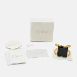Pre Owned Chloé Resin Gold Tone Bracelet