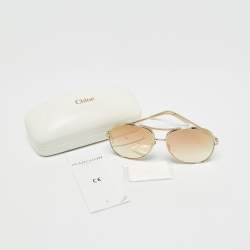 مملوكة مسبقًا Chloé Gold Gradient CE127S Aviator Sunglasses