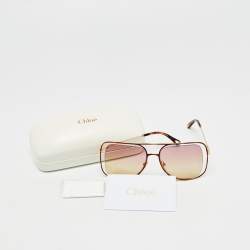 Pre Owned نظارة شمسية كلوي CE130S بمربعات وردي / ذهبي اللون عدسات متدرجة