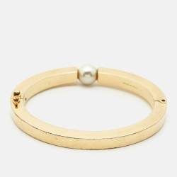 Pre Owned Chloé Darcy Faux Pearl Bangle Bracelet
