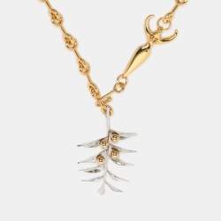 Pre Owned Chloé Two Tone Metal Chain Necklace