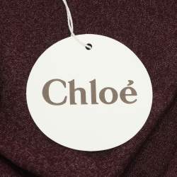 Pre Owned Chloe Burgundy Wool Blend Scarf 