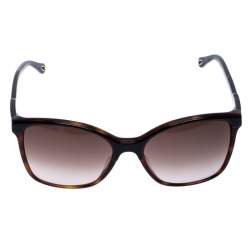 Chloe Dark Brown Tortoise Amber Square Sunglasses
