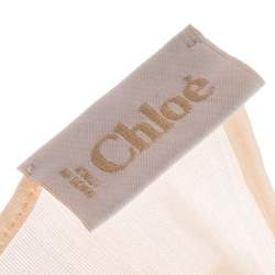 Chloe Peach Medallion Motif Wool & Silk Blend Scarf